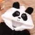 【0M-18M】Unisex Baby Cute Velvet Keep Warm Panda Colorblock Hooded Jumpsuit