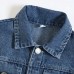 【18M-8Y】Boy Casual Cute Dinosaur Embroidered Lapel Wash Water Denim Jacket