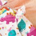 【3M-24M】3-piece Baby Girl Cute Colorful Dinosaur Long Sleeve Romper And Rose Red Skirt Set