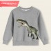 【12M-9Y】Boy Cotton Stain Resistant Dinosaur Print Long Sleeve Sweatshirt