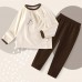 【12M-10Y】2-piece Unisex Cotton Cartoon Print Long Sleeve Pajamas Set