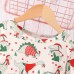 【2Y-7Y】Girl Christmas Cartoon Dinosaur Print Ruffle Long Sleeve Dress