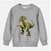 【12M-9Y】Boy Cotton Stain Resistant Dinosaur Print Long Sleeve Sweatshirt