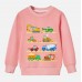 【12M-9Y】Boy Cotton Stain Resistant Excavator Bulldozers Print Long Sleeve Sweatshirt