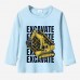 【12M-9Y】Boy Cute Excavator Print Cotton Stain Resistant Long Sleeve T-shirt