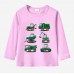 【12M-9Y】Boy Excavator Bulldozer Print Cotton Stain Resistant Long Sleeve T-shirt