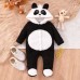 【0M-18M】Unisex Baby Cute Velvet Keep Warm Panda Colorblock Hooded Jumpsuit