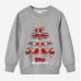 【12M-9Y】Unisex Cotton Stain Resistant Fire Truck Christmas Tree Print Long Sleeve Sweatshirt