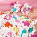 【3M-24M】3-piece Baby Girl Cute Colorful Dinosaur Long Sleeve Romper And Rose Red Skirt Set