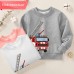 【12M-9Y】Boy Cotton Stain Resistant Fire Truck Print Long Sleeve Sweatshirt