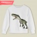 【12M-9Y】Boy Cotton Stain Resistant Dinosaur Print Long Sleeve Sweatshirt