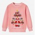 【12M-9Y】Unisex Cotton Stain Resistant Fire Truck Christmas Tree Print Long Sleeve Sweatshirt