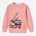 【12M-9Y】Boy Cotton Stain Resistant Fire Truck Print Long Sleeve Sweatshirt