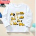 【12M-9Y】Boy Excavator Bulldozer Print Cotton Stain Resistant Long Sleeve T-shirt