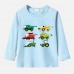 【12M-9Y】Boy Agricultural Harvester Combine Print Cotton Stain Resistant Long Sleeve T-shirt