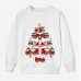 【12M-9Y】Unisex Cotton Stain Resistant Fire Truck Christmas Tree Print Long Sleeve Sweatshirt