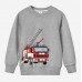 【12M-9Y】Boy Cotton Stain Resistant Fire Truck Print Long Sleeve Sweatshirt