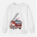 【12M-9Y】Boy Cotton Stain Resistant Fire Truck Print Long Sleeve Sweatshirt