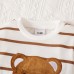 【0M-18M】Unisex Baby Casual Cotton Stripe Bear Embroidery Long Sleeve Romper