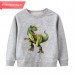 【12M-9Y】Boy Cotton Stain Resistant Dinosaur Print Long Sleeve Sweatshirt