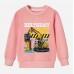 【12M-9Y】Boy Cotton Stain Resistant Excavator Print Long Sleeve Sweatshirt