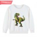 【12M-9Y】Boy Cotton Stain Resistant Dinosaur Print Long Sleeve Sweatshirt