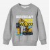 【12M-9Y】Boy Cotton Stain Resistant Excavator Print Long Sleeve Sweatshirt