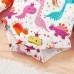 【3M-24M】3-piece Baby Girl Cute Colorful Dinosaur Long Sleeve Romper And Rose Red Skirt Set