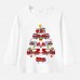 【12M-9Y】Unisex Fire Truck Christmas Tree Print Cotton Stain Resistant Long Sleeve T-shirt