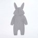 【0M-24M】Unisex Baby Cute Cotton Solid Color Rabbit Ears Hooded Zipper Romper