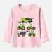 【12M-9Y】Boy Agricultural Harvester Combine Print Cotton Stain Resistant Long Sleeve T-shirt