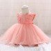 【6M-24M】Girls Pleated Jacquard Princess Dress