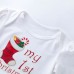 【0M-18M】Baby Girl 4-piece Christmas Romper Dress With Leggings, Shoes And Headband