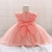 【6M-24M】Girls Pleated Jacquard Princess Dress