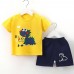 【9M-7Y】2-piece Boys Dinosaurs Print Short-sleeved T-shirt And Shorts Set