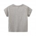 【18M-7Y】Boys Gray Luminous Dinosaur Print Round Neck Short Sleeve T-shirt