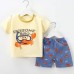 【9M-7Y】2-piece Boys Dinosaurs Print Short-sleeved T-shirt And Shorts Set