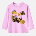 【12M-9Y】Boy Cotton Stain Resistant Excavator And Tractor Print Long Sleeve Tee