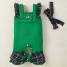 【3M-24M】2-piece Baby Girl Corduroy Christmas Plaid Jumpsuit With Hairband