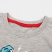 【18M-7Y】Boys Gray Luminous Dinosaur Print Round Neck Short Sleeve T-shirt