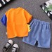 【9M-4Y】2-piece Boys Dinosaurs Print Short-sleeved T-shirt And Denim Shorts Set