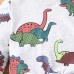 【18M-6Y】2-piece Boys Dinosaur Print Round Neck Long-sleeved Sweatshirt And Pants Set