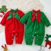 【3M-24M】Baby Girl Christmas Bow Long Sleeve Romper