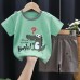 【9M-7Y】2-piece Boys Dinosaurs Print Short-sleeved T-shirt And Shorts Set