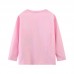 【18M-7Y】Girls Pink Dinosaur Print Round Neck Long Sleeve T-shirt