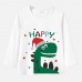 【12M-9Y】Boy Cotton Stain Resistant Christmas Dinosaur Print Long Sleeve Tee