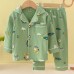 【18M-8Y】2-piece Boys Cotton Multicolor Cartoon Print Pajama Set