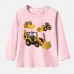 【12M-9Y】Boy Cotton Stain Resistant Excavator And Tractor Print Long Sleeve Tee