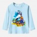 【12M-9Y】Boy Cotton Stain Resistant Train Print Long Sleeve Tee