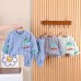 【9M-4Y】2-piece Boys Thick Flannel Dinosaur Embroidered Pajama Set